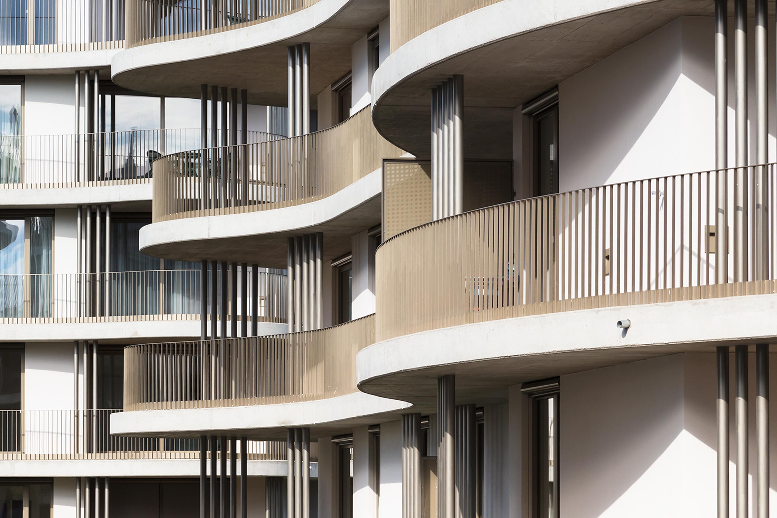 Detail Fassade beim Wohnprojekt „Der Rosenhügel". Foto: Daniel Hawelka | Berger+Parkkinen Architekten | Christoph Lechner & Partner