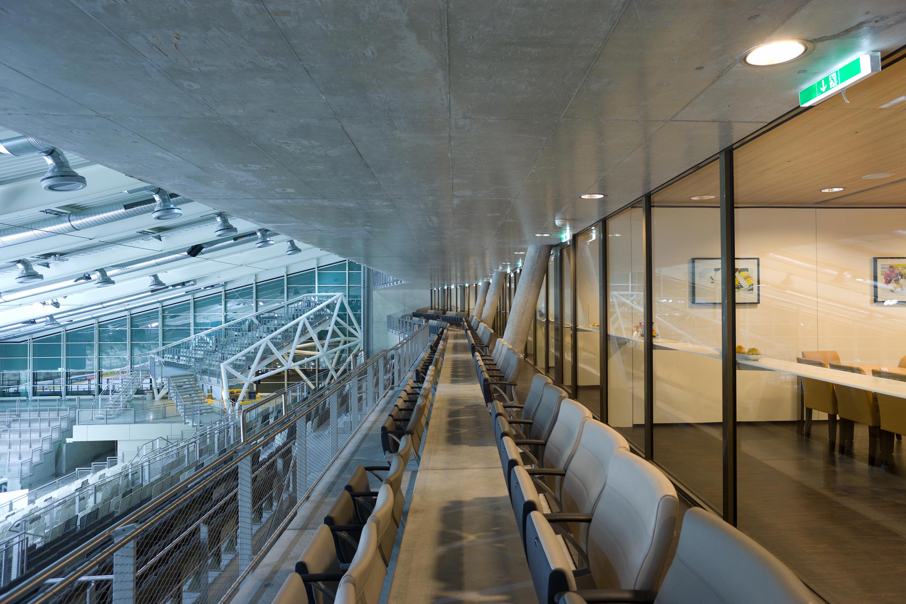 Erste Bank Arena, Halle 1 mit VIP Bereich. Foto: Berger+Parkkinen Architekten