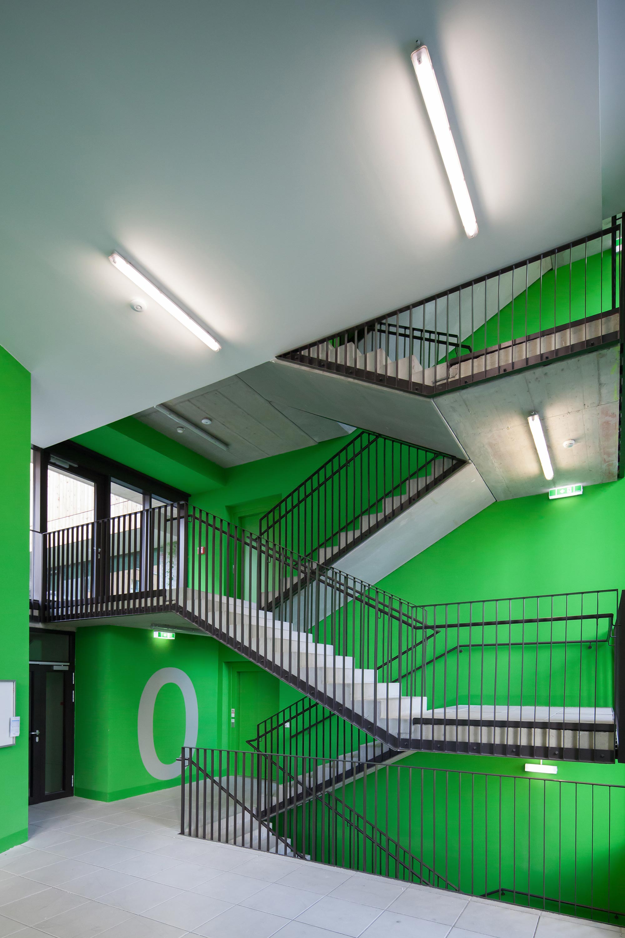 Wood Housing Seestadt Aspern, staircase detail. Photo: Daniel Hawelka | Berger+Parkkinen Architekten | querkraft